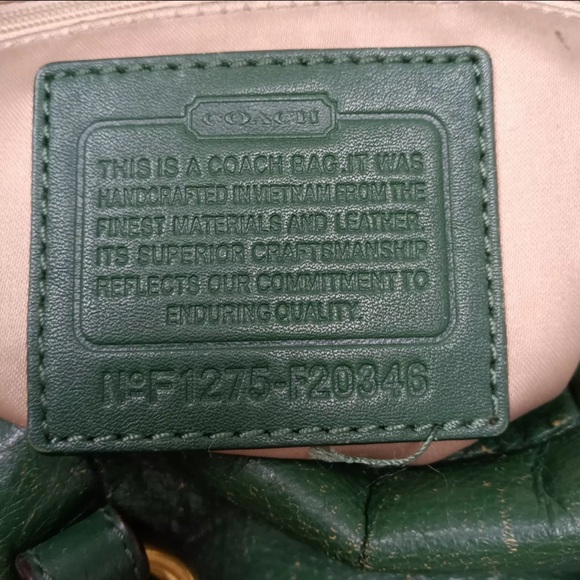 RARE Emerald Green Coach Ashley Embossed Leather Croc Alligator Handbag Xbody - Picture 15 of 16